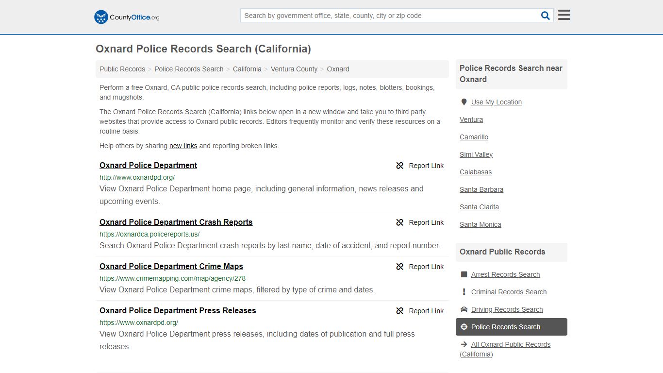 Police Records Search - Oxnard, CA (Accidents & Arrest Records)